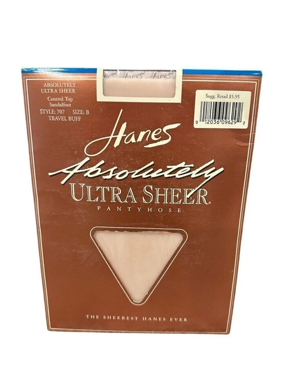 Hanes Absolutely Ultra Sheer Pantyhose Sandalfoot Style 707 Size B Travel Buff